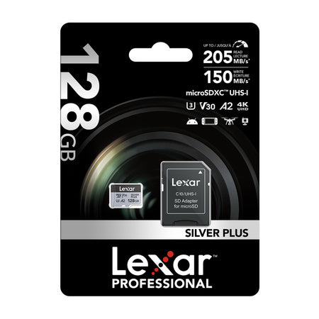 Karta pamięci Lexar High-Performance Silver Plus microSDXC 128GB + adapter
