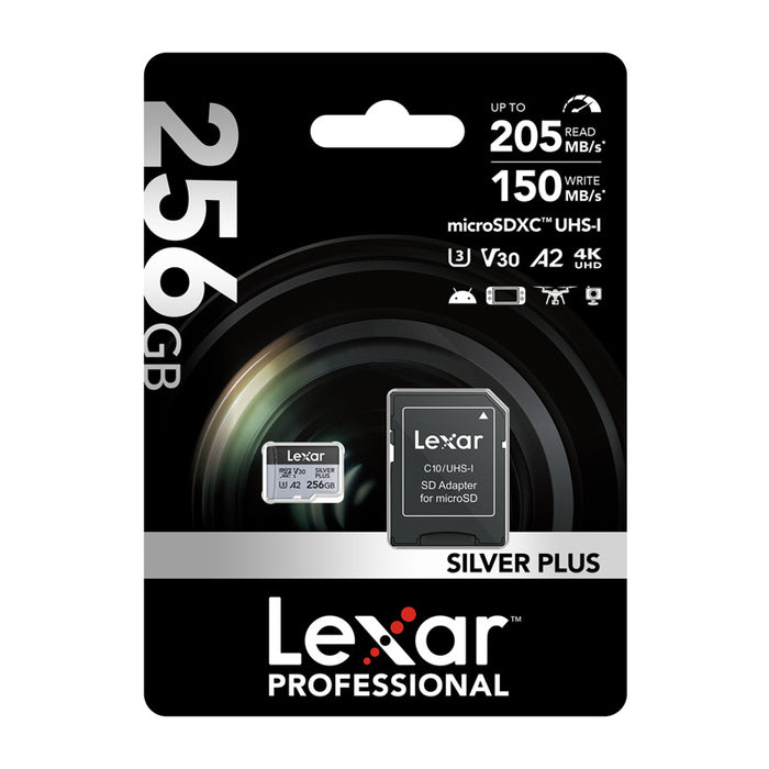 Karta pamięci Lexar High-Performance Silver Plus microSDXC 256GB + adapter