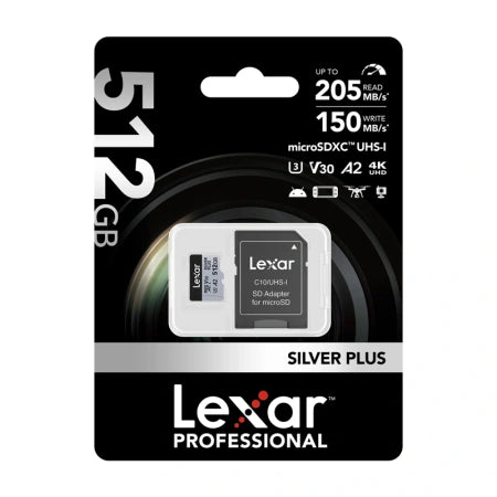 Karta pamięci Lexar High-Performance Silver Plus microSDXC 512GB + adapter