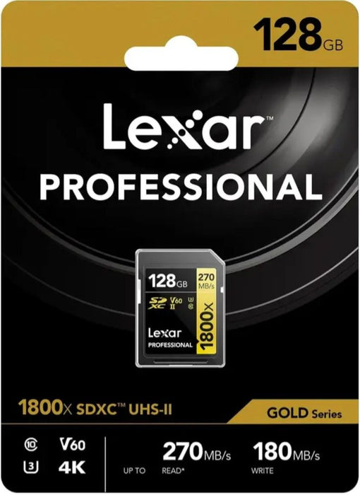 SDXC 128GB 270/180MB/s UHS-II,C10,V60,U3 LEXAR