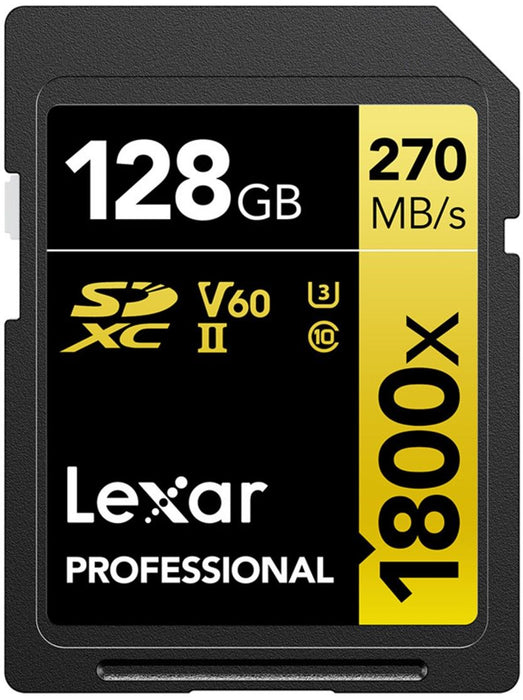 SDXC 128GB 270/180MB/s UHS-II,C10,V60,U3 LEXAR