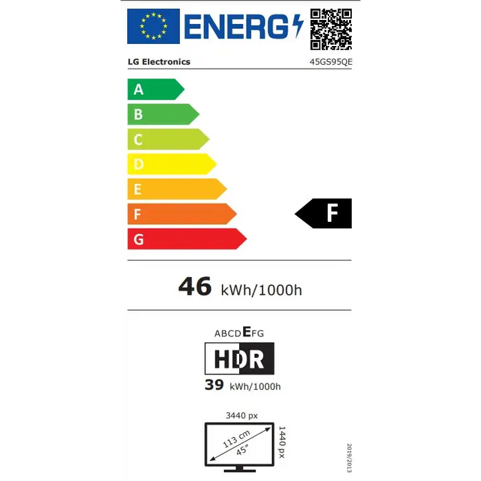 LG 45GS95QE-B 44.5’’ Ultragear OLED 0.03ms (GtG) 21:9 Curved Gaming WQHD+ (3440x1440) 240HZ 1500000:1 1300 cd/m2 DCI-P3