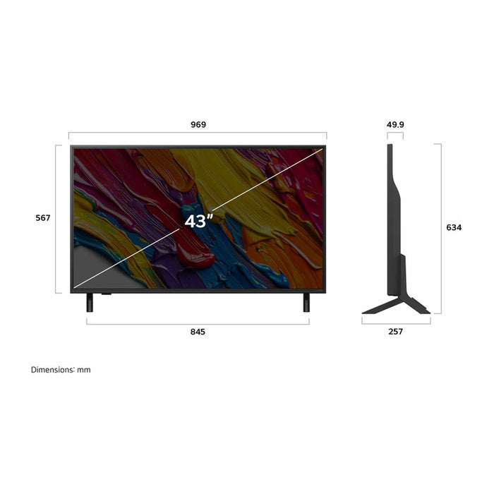 TV LG 43QNED84A3C, 43"(108 cm), 4K Ultra HD, AI QNED84, Smart TV, 2025