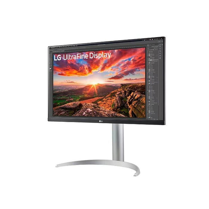 LG 27UP850K-W, 27" UltraFine UHD, IPS 4K , 5ms, 1200:1, 400cd/m2, 3840 x 2160, DCI-P3 95%, HDR 400, HDMI, USB-C, PD- 96 W, DisplayPort, Reader mode, Dynamic Action Sync, Tilt, Height (Range), Swivel, Speacers 2x5W, LG Switch, Black