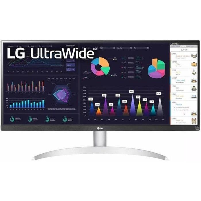 LG 29WQ600-W, 29" UltraWide Full HD, IPS Panel, 1ms MBR, 1000:1, 250 cd/m2, 21:9, 2560 x 1080, HDR 10, sRGB 99%, FreeSync, 100Hz, USB Type-C, Speacers, HDMI, DP, Tilt, Headphone Out, Black