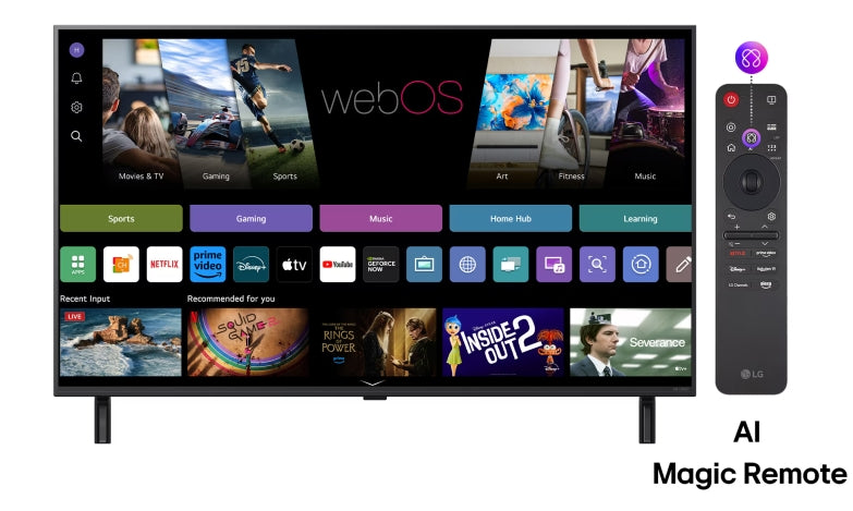 TV LG 43QNED80A3A, 43", 4K Ultra HD AI QNED80, Smart TV, WEBOS (2025)