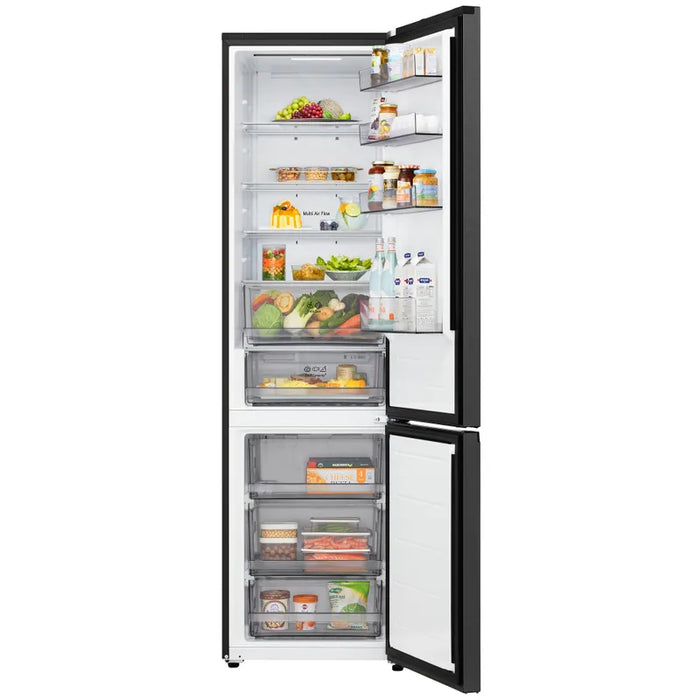 Refrigerator with freezer LG GBBSJ2CCEP, 375 l, C, No Frost, Black stainless steel