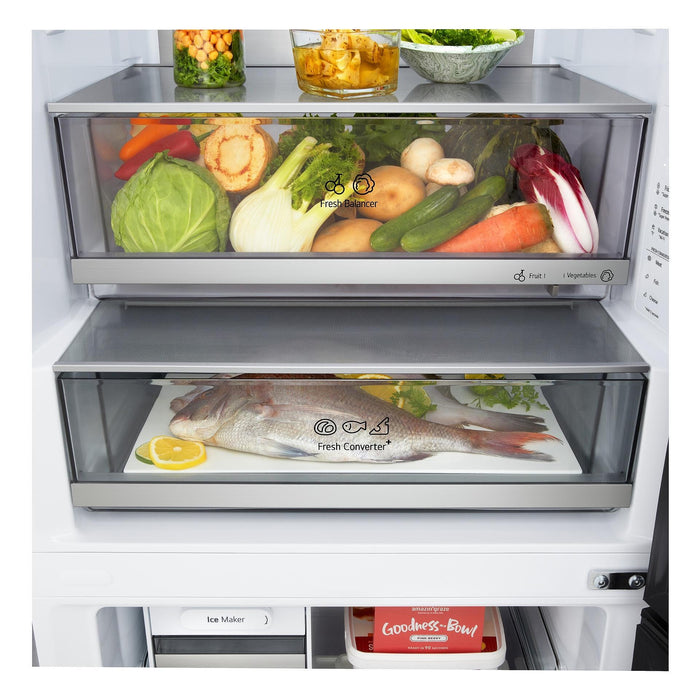 Refrigerator with freezer LG GBBW726CMB, 465 l, C, No Frost, Stainless steel