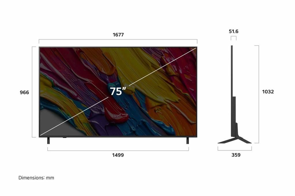 TV LG QNED 75QNED82A3B, 75"(189 cm), AI, 4K, Smart TV, 2025