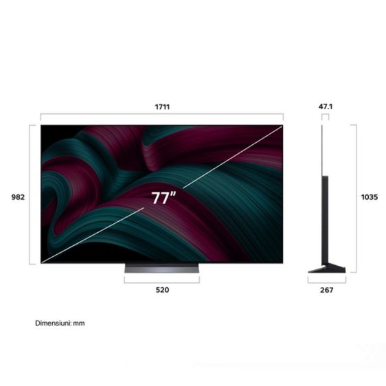 TV LG OLED77C52LA, 77"(195 cm), OLED evo AI C5, 4K Ultra HD, Smart TV (2025)