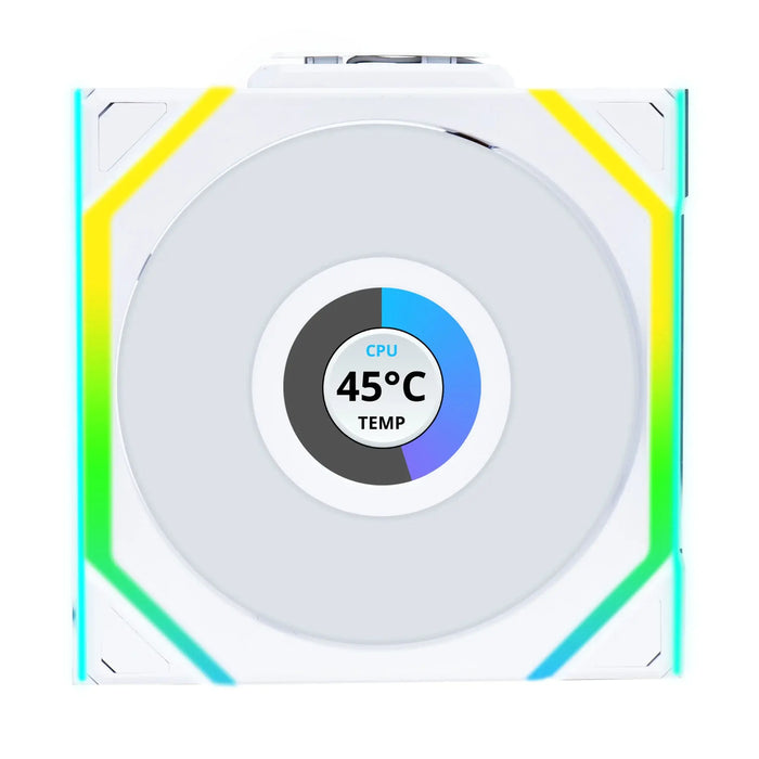 Fans 3 pcs Lian Li UNI FAN SL Wireless LCD Reverse Blade ARGB PWM - 120 mm White