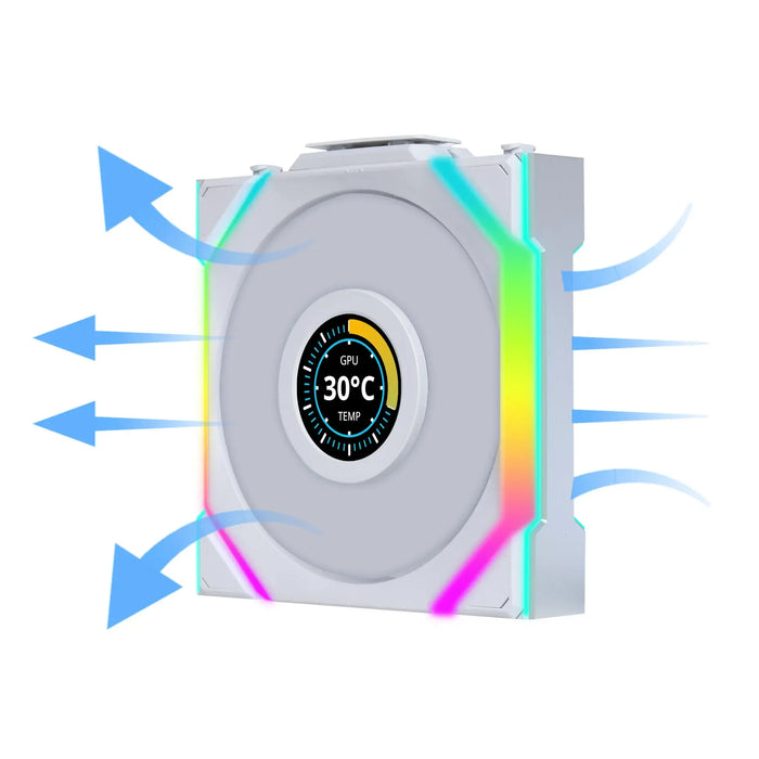 Fans 3 pcs Lian Li UNI FAN SL Wireless LCD Reverse Blade ARGB PWM - 120 mm White
