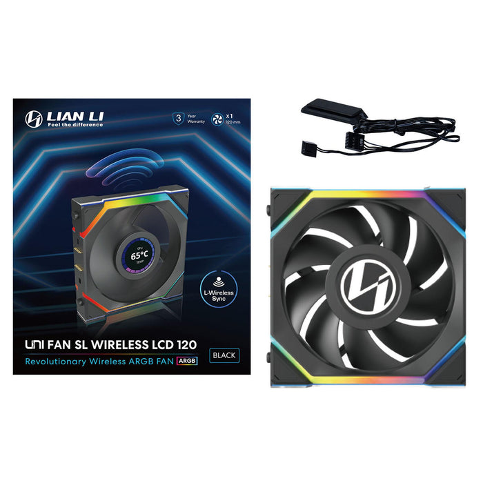 Fan Lian Li UNI FAN SL Wireless LCD ARGB PWM - 120 mm Black
