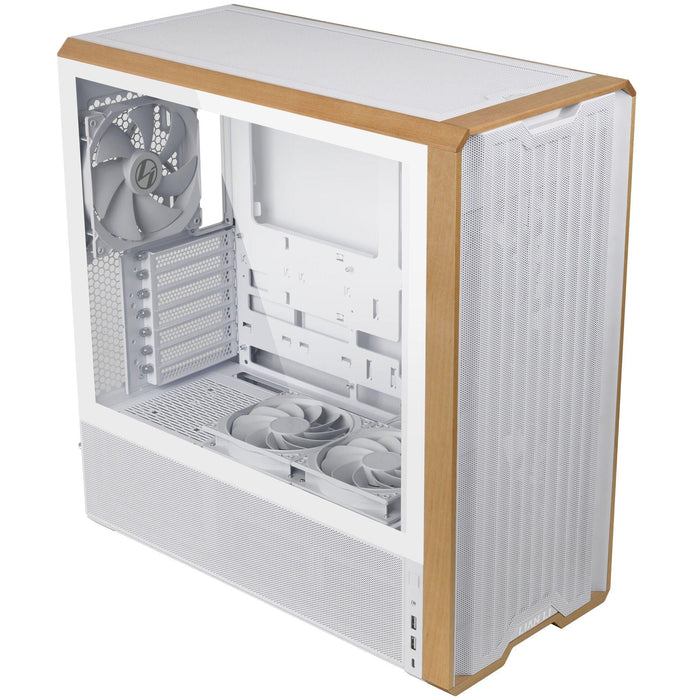 Box Lian-Li LANCOOL 217 Mid-Tower, Tempered Glass, Wood-White