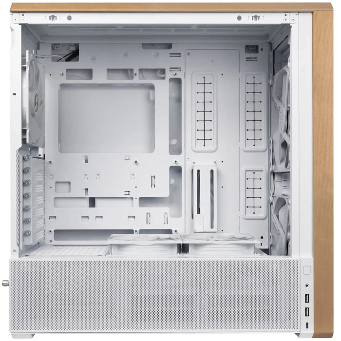Box Lian-Li LANCOOL 217 Mid-Tower, Tempered Glass, Wood-White
