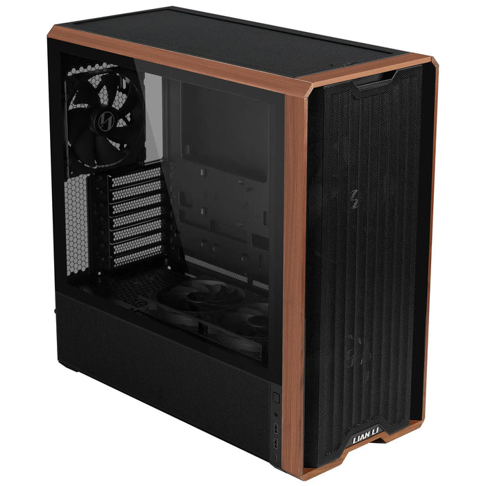 Box Lian-Li LANCOOL 217 Mid-Tower, Tempered Glass, Wood-Black