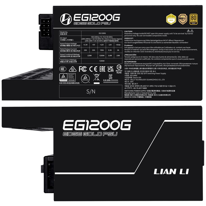 Power supply unit Lian Li EDGE 1200W 80+ Gold PCIe 5.1, ATX 3.1 - Black