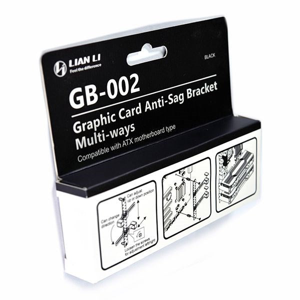 Lian Li GB-002 Graphics Card Bracket, VGA, Anti-Sag, Black