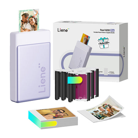 Liene Pearl N200 Pro 2x3" Portable Photo Printer Kit (Purple)