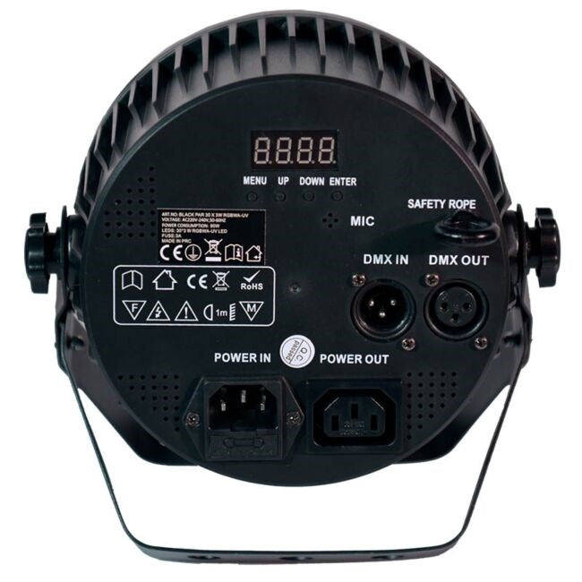 LIGHT4ME BLACK PAR 30x3W RGBA-UV LED - LED stage spotlight