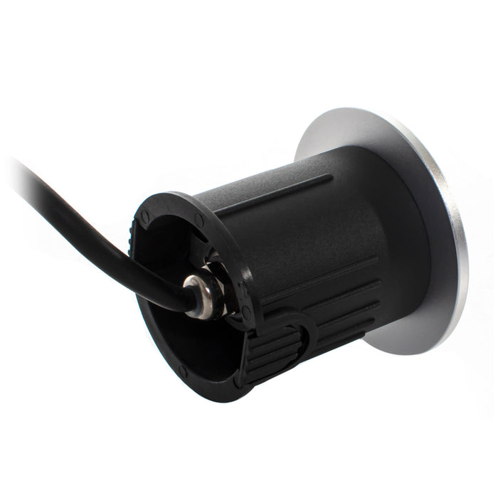 LED FIXTURE FOR BUILDING IN THE GROUND 24V 3W 6000K IP67 Ф60 SILVER LIGHTEX NITRO 1L