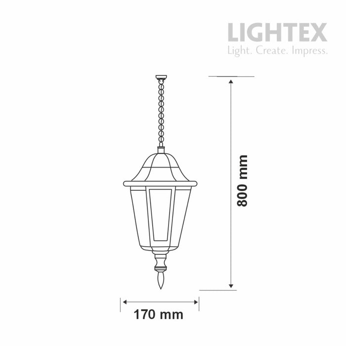 CITY LANTERN TINO E27 BLACK HANGING