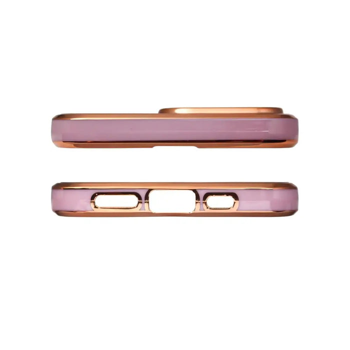 Lighting Color Case for iPhone 12 Pro Max purple gel cover with gold frame - Cell phone cases and covers<<<HurtelXML