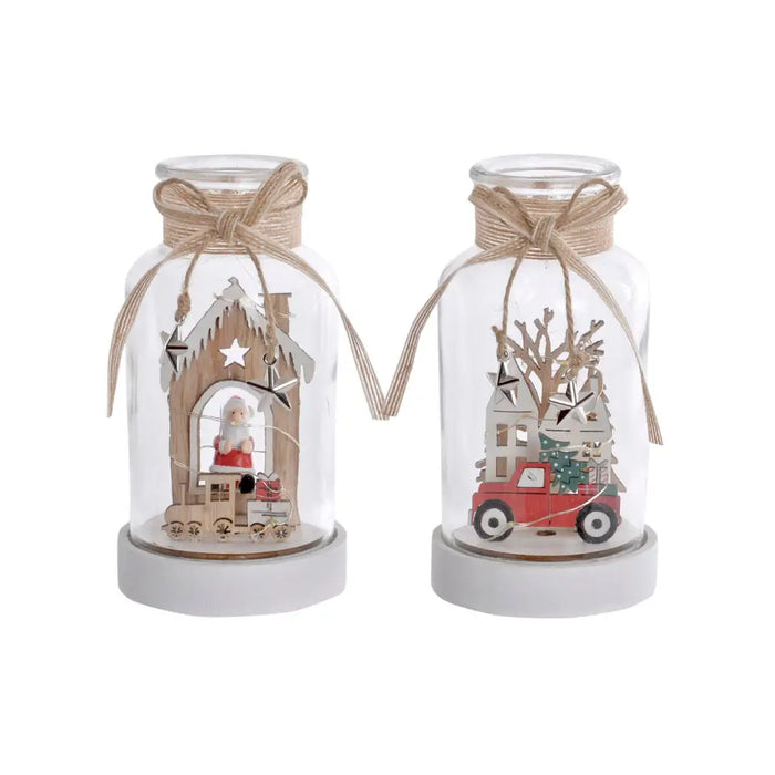 Lighting decoration DKD Home Decor Christmas Natural House (2 Units) (9 x 9 x 17 cm) - Декорация и Осветление<<<Дом