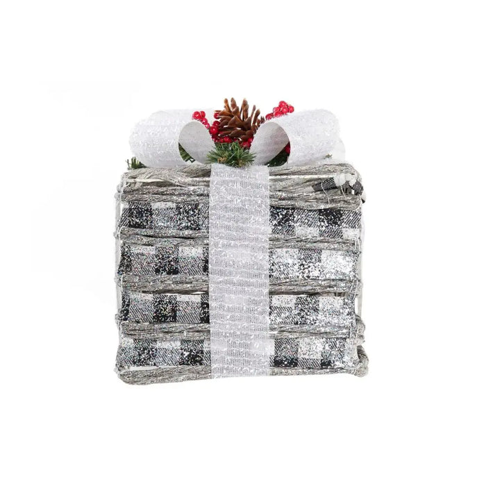 Lighting decoration DKD Home Decor White Red Green Silver Snowfall LED 25 x 25 x 29 cm (3 Pieces) - Декорация и