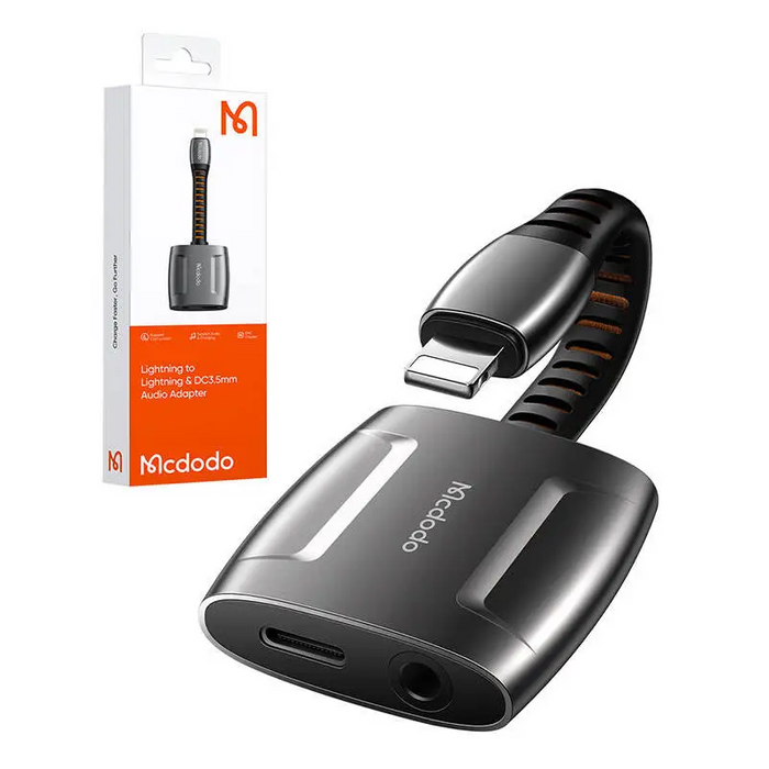 Lightning to Lightning + AUX 3.5mm mini jack adapter Mcdodo CA-6340 (black) - Audio adapters<<<GSM