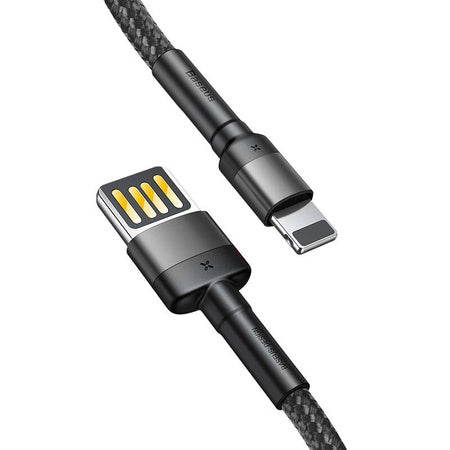 Lightning USB cable (reversible) Baseus Cafule 2.4A 1m (gray-black) - USB to Lightning<<<USB cables<<<GSM