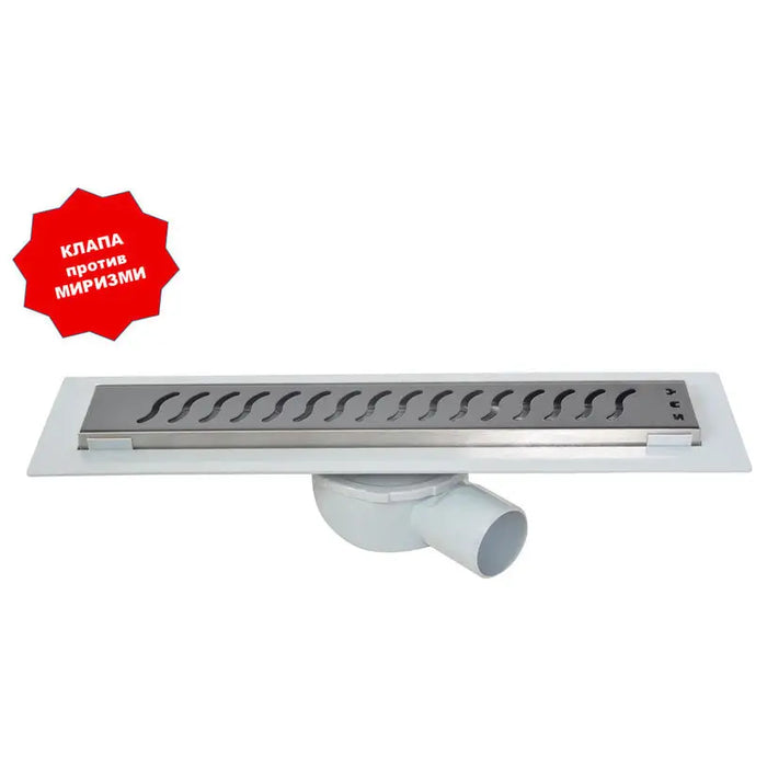 LINEAR SIPHON WITH GRILLE. WAVE SAY OPTIMA BLACK - Подови сифони и аксесоари<<<Вик<<<Строителни