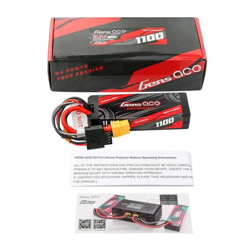 Lipo Gens ace G-Tech 1100mAh 11.1V 3S1P 60C GRP-76 Hardcase Battery with XT60 Plug - Lithium and NiMH<<<Batteries<<<RC