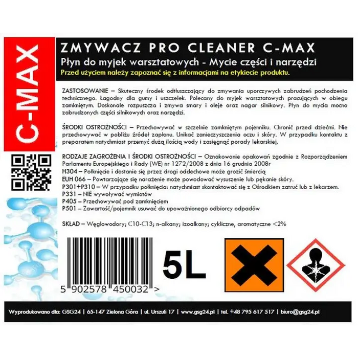 Liquid parts and tools remover for workshop washer PRO CLEANER C-MAX 5L - *Temporary category<<<HurtelXML