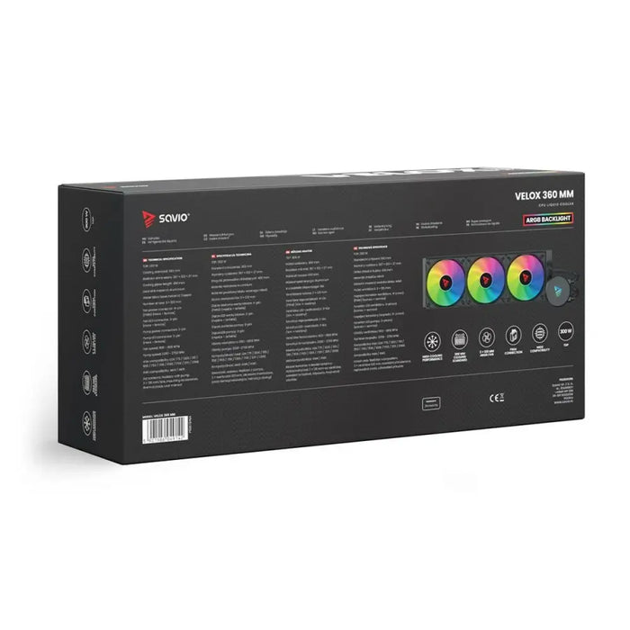 Liquid Refrigeration Kit Savio VELOX 360 MM - Охлаждане<<<Компютър Мрежи и компоненти<<<Компютри|