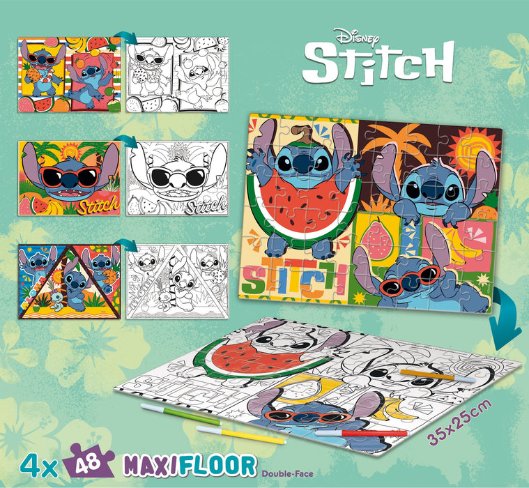 LISCIANI DISNEY PUZZLE DF MAXI FLOOR 4 X 48 STITCH