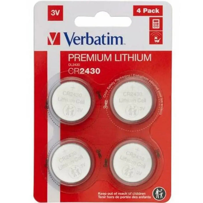 Lithium Button Batteries Verbatim 3 V CR2430 4 Pieces (20 Units) - Алкални батерии<<<Електроника Батерии<<<Компютри|