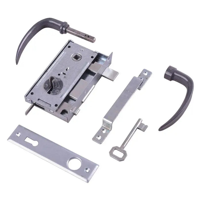 LOCK WITH HANDLE RIGHT METAL 201610 - Обков за врати<<<Обков<<<Мебели и интериор<<<Praktiker&&&Обков за врати<<<Врати и