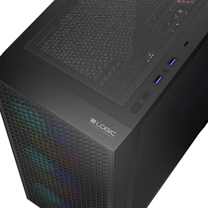 ATX Semi-tower Box Logic AT-DART-PRO-ARGB-10 Black