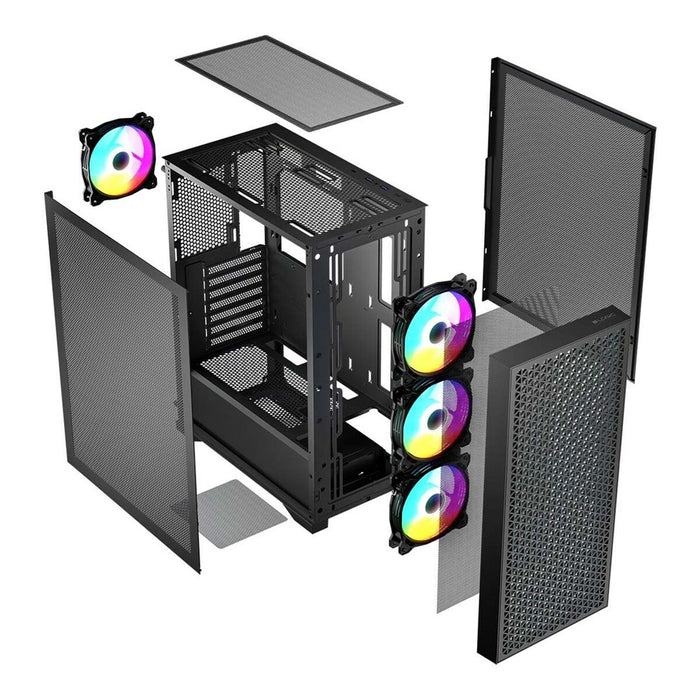 ATX Semi-tower Box Logic AT-DART-PRO-ARGB-10 Black