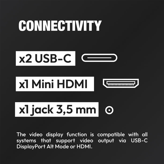 Portable Touchscreen Monitor with USB-C power supply LOGICOM NOMAD TOUCH