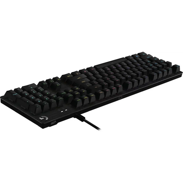 Logitech G512 Keyboard GX Blue Clicky Lightsync RGB USB Passthrough Data/Power Alumium Alloy Game Mode Black Carbon
