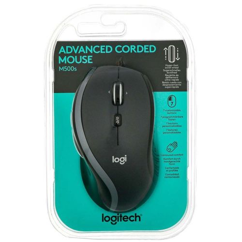 Wired optical mouse LOGITECH M500, Fast scroll, USB, Black