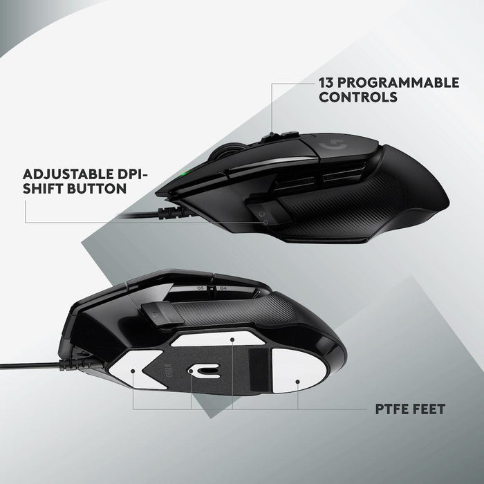 Logitech Gaming Mouse, G502 X, Optical, Wired, USB, Black