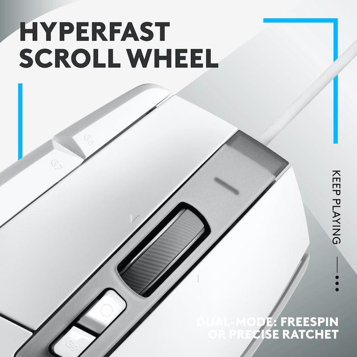 Logitech Gaming Mouse, G502 X, Optical, Wired, USB, White