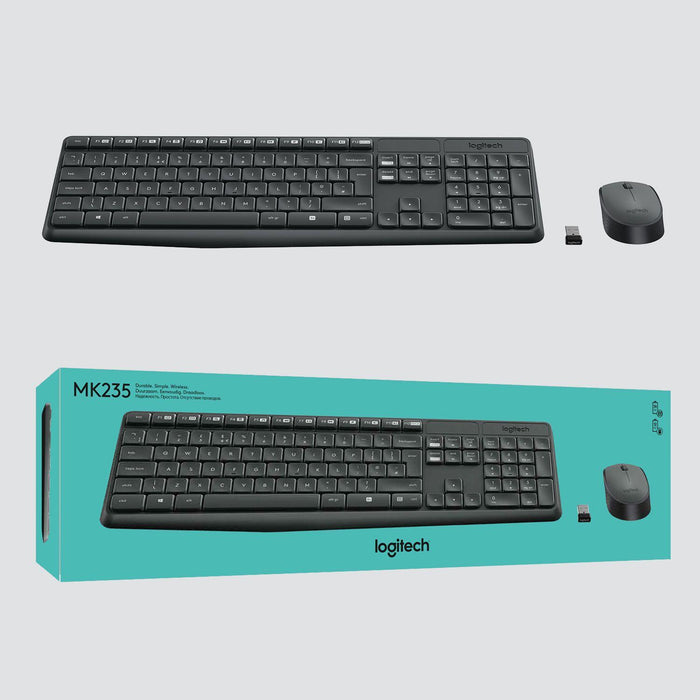 Logitech MK235 wireless keyboard and mouse set, Black