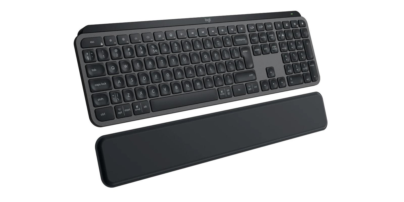 Logitech MX Keys S Keyboard, Bluetooth, Illuminated, Wrist Rest, Black