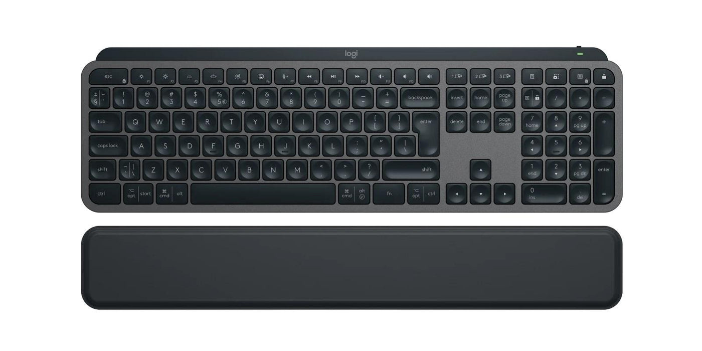 Logitech MX Keys S Keyboard, Bluetooth, Illuminated, Wrist Rest, Black