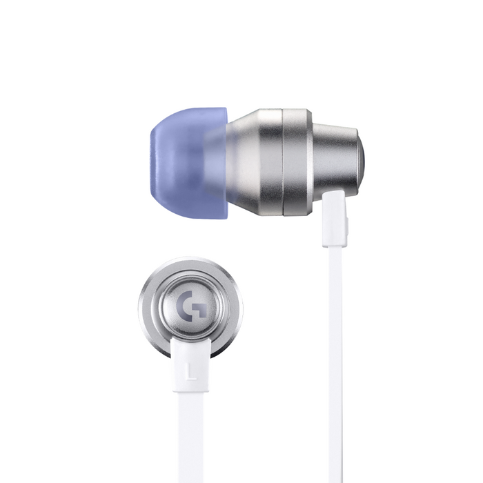 Gaming headset with microphone Logitech G333 In-ear 3.5 mm + USB-C adapter, plugs wired, white