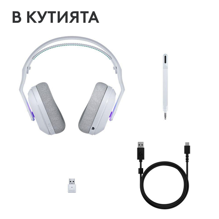 Gaming headset Logitech G522 Lightspeed Wireless RGB, Microphone, White
